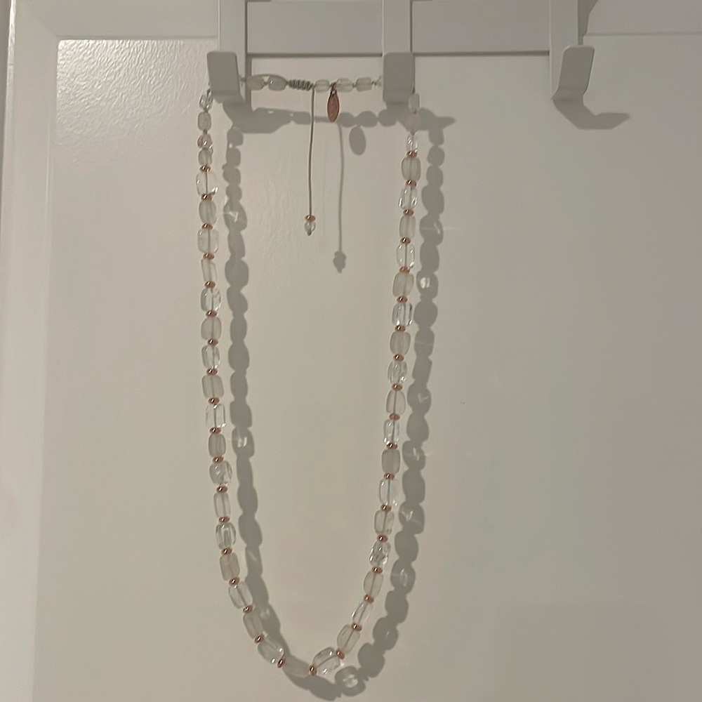 Lola rose clear and rose gold necklace